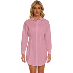 Nadeshilo Pink	 - 	long Sleeve Shirt Dress