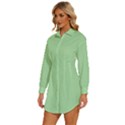 Soft Celadon Green	 - 	Long Sleeve Shirt Dress View2