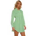 Soft Celadon Green	 - 	Long Sleeve Shirt Dress View3