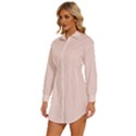 Soft Bubblegum Pink	 - 	Long Sleeve Shirt Dress View2