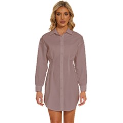 Wood Rose	 - 	Long Sleeve Shirt Dress