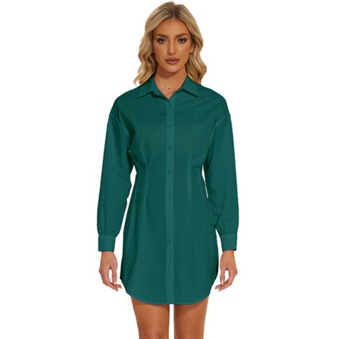 Bayberry	 - 	long Sleeve Shirt Dress by ColorfulDresses