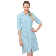 Robin Egg Blue	 - 	long Sleeve Mini Shirt Dress by ColorfulDresses