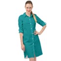 Viridian Green	 - 	Long Sleeve Mini Shirt Dress View1