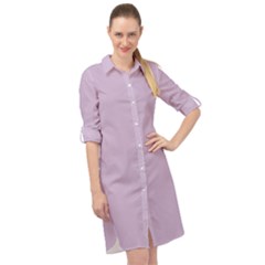 Thistle Purple	 - 	long Sleeve Mini Shirt Dress by ColorfulDresses