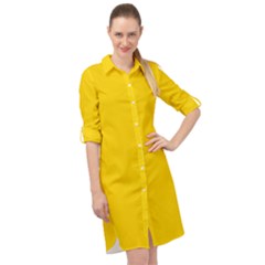 Rubber Duck Yellow	 - 	Long Sleeve Mini Shirt Dress