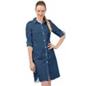 Aegean Blue	 - 	Long Sleeve Mini Shirt Dress View1