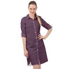 Dark Byzantium	 - 	long Sleeve Mini Shirt Dress by ColorfulDresses