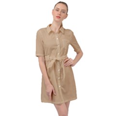 Mellow Buff	 - 	belted Shirt Dress by ColorfulDresses