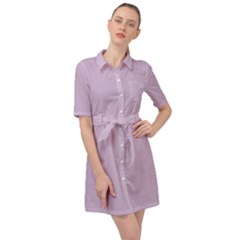 Thistle Purple	 - 	belted Shirt Dress by ColorfulDresses