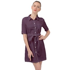 Dark Byzantium	 - 	belted Shirt Dress by ColorfulDresses