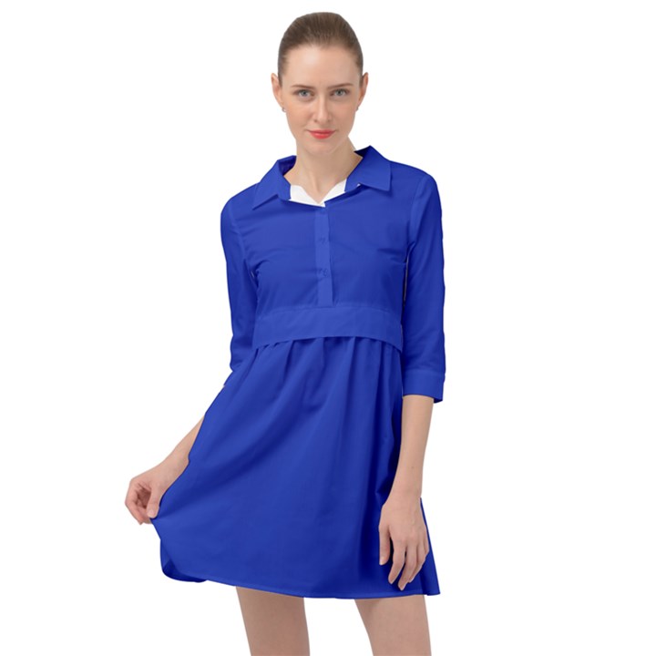 Persian Blue	 - 	Mini Skater Shirt Dress