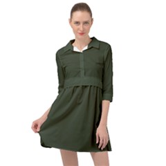 Kombu Green	 - 	mini Skater Shirt Dress by ColorfulDresses