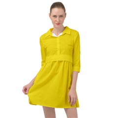 Bumblebee Yellow	 - 	mini Skater Shirt Dress by ColorfulDresses