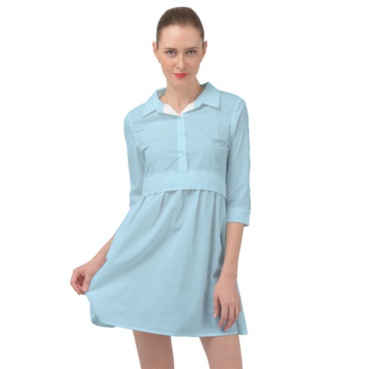 Robin Egg Blue	 - 	Mini Skater Shirt Dress