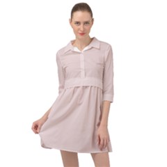 Rose  Quartz Pink	 - 	mini Skater Shirt Dress by ColorfulDresses