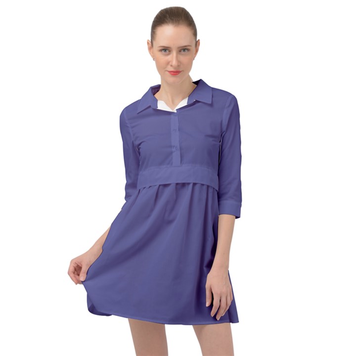 Blue Iris	 - 	Mini Skater Shirt Dress