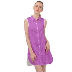 French Mauve Purple	 - 	sleeveless Shirt Dress by ColorfulDresses