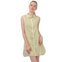 Pale Spring Bud	 - 	sleeveless Shirt Dress by ColorfulDresses