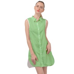 Granny Smith Apple Green	 - 	sleeveless Shirt Dress by ColorfulDresses