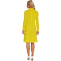 Bumblebee Yellow	 - 	Long Sleeve Shirt Collar A-Line Dress View4