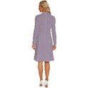 Dark Rose Quartz	 - 	Long Sleeve Shirt Collar A-Line Dress View4