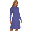 Blue Iris	 - 	Long Sleeve Shirt Collar A-Line Dress View3