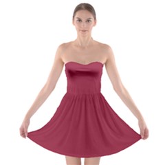 Big Dip Ruby Red	 - 	strapless Bra Top Dress by ColorfulDresses