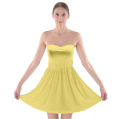 Laguna Yellow	 - 	strapless Bra Top Dress by ColorfulDresses