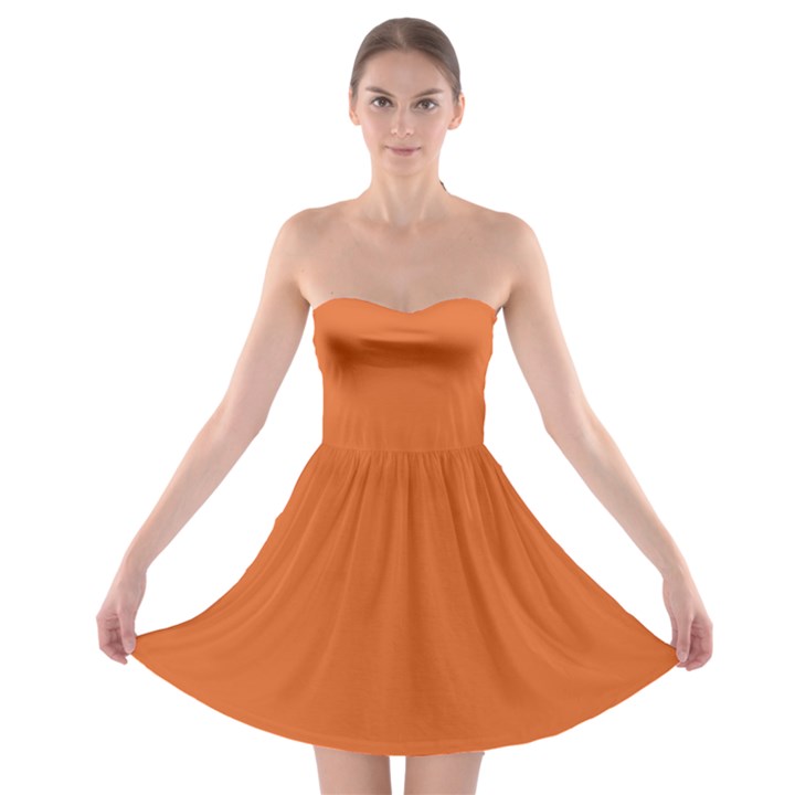 Halloween Orange	 - 	Strapless Bra Top Dress