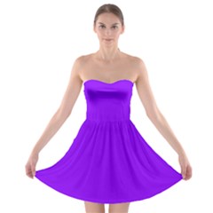 Electric Purple	 - 	strapless Bra Top Dress by ColorfulDresses