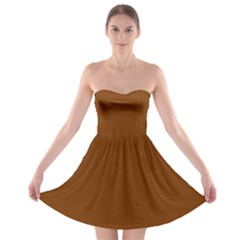 Spice Orange	 - 	strapless Bra Top Dress by ColorfulDresses