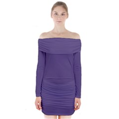 Cyber Grape Purple	 - 	long Sleeve Off Shoulder Dress