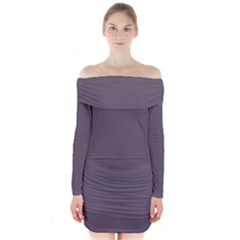 Fog Grey	 - 	long Sleeve Off Shoulder Dress by ColorfulDresses