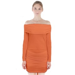 Construction Cone Orange	 - 	long Sleeve Off Shoulder Dress by ColorfulDresses