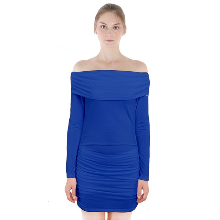 Princess Blue	 - 	Long Sleeve Off Shoulder Dress