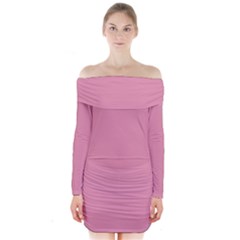 Charm Pink	 - 	long Sleeve Off Shoulder Dress by ColorfulDresses