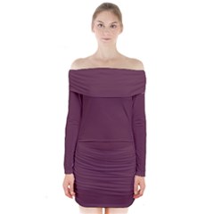 Wine Dregs	 - 	long Sleeve Off Shoulder Dress by ColorfulDresses