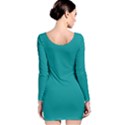 Viridian Green	 - 	Long Sleeve Velvet Bodycon Dress View2