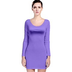 Sweet Crocus Purple	 - 	long Sleeve Velvet Bodycon Dress by ColorfulDresses