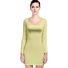 Yellow Iris	 - 	long Sleeve Velvet Bodycon Dress by ColorfulDresses