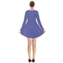 Blue Iris	 - 	Long Sleeve Velvet V-neck Dress View2