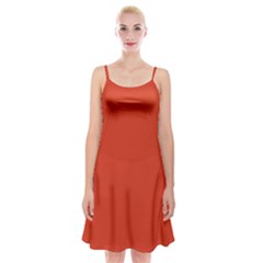 Tangerine Tango Orange	 - 	spaghetti Strap Velvet Dress by ColorfulDresses