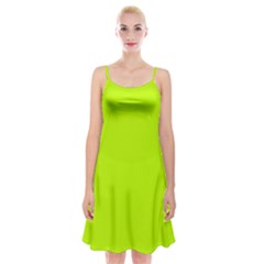 Bitter Lime	 - 	spaghetti Strap Velvet Dress by ColorfulDresses