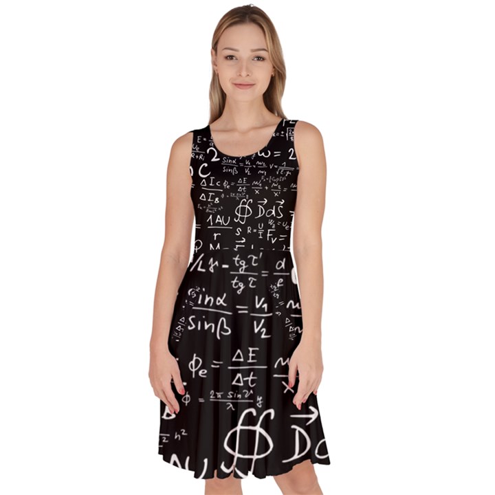 E=mc2 Text Science Albert Einstein Formula Mathematics Physics Knee Length Skater Dress With Pockets