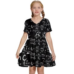 E=mc2 Text Science Albert Einstein Formula Mathematics Physics Kids  Short Sleeve Tiered Mini Dress by Jancukart