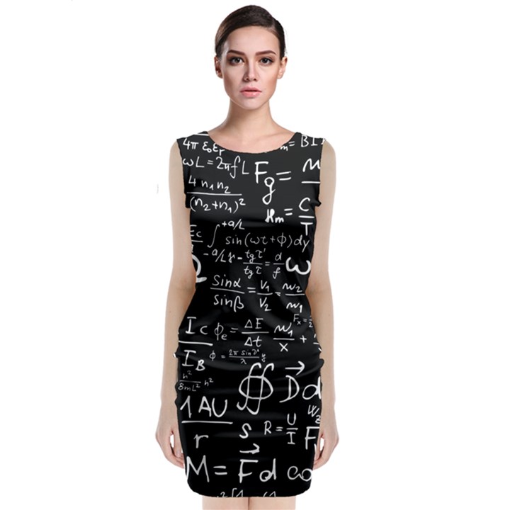 E=mc2 Text Science Albert Einstein Formula Mathematics Physics Classic Sleeveless Midi Dress