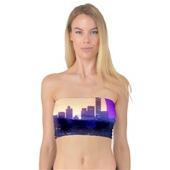 The Sun Night Music The City Background 80s 80 s Synth Bandeau Top