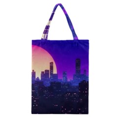 The Sun Night Music The City Background 80s 80 s Synth Classic Tote Bag by Jancukart