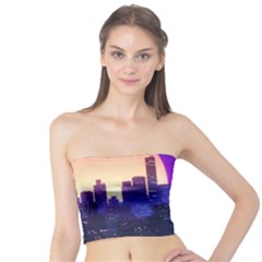 The Sun Night Music The City Background 80s 80 s Synth Tube Top